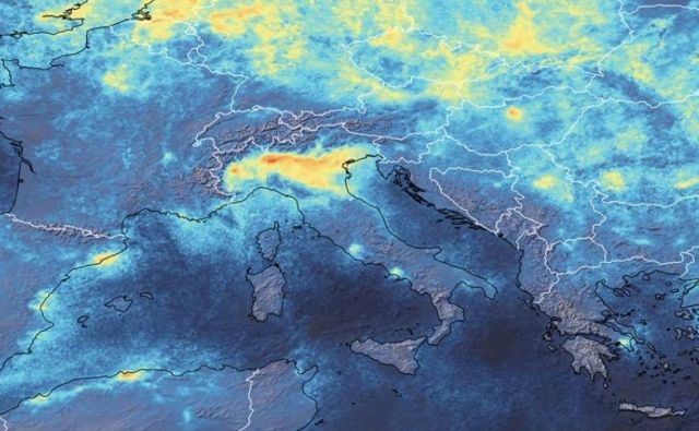 Satelitski podatki o onesnaženosti zraka. FOTO: Esa