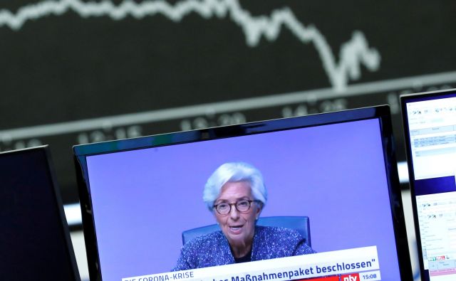 Predsednica Evropske centralne banke (ECB) Christine Lagarde računa na recesijo v evrskem območju. FOTO: Reuters