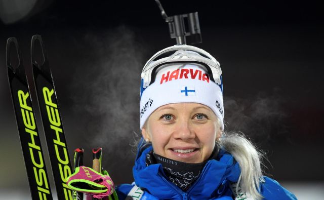 Finska šampionka Kaisa Mäkäräinen je nanizala kar 85 uvrstitev na oder za najboljše biatlonke na svetu, od tega 27 na zmagovalno. FOTO: Reuters