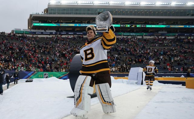 Hokejisti ekipe Boston Bruins s sijajnim finskim vratarjem Tuukko Raskom (na fotografiji) bi bili med tistimi osmimi moštvi, ki bi bili neposredno uvrščeni v drugi krog končnice NHL. FOTO: Usa Today Sports