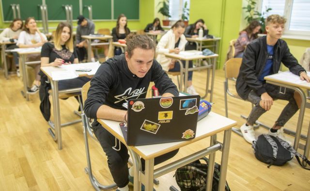 Lahko, da bodo učenci in dijaki šli 1. septembra v šole z zdravstvenovarstvenimi omejitvami ali da bo uveden hibriden način dela – delno na daljavo, delno v šoli. FOTO: Voranc Vogel/Delo