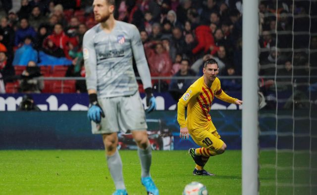 Lionel Messi je doslej zabil 31 golov v mrežo Atletica, devet od leta 2015, ko zanj brani Jan Oblak. Foto Susana Vera/Reuters