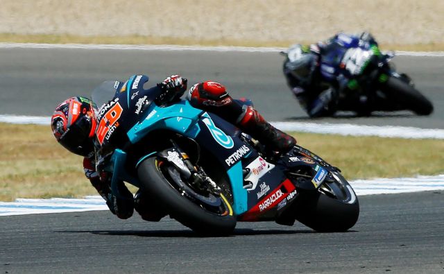 Fabio Quartararo ni dovolil ponovitve Jereza 2019, ko je zaradi okvare motorja predčasno končal dirko. FOTO: Marcelo Del Pozo/Reuters