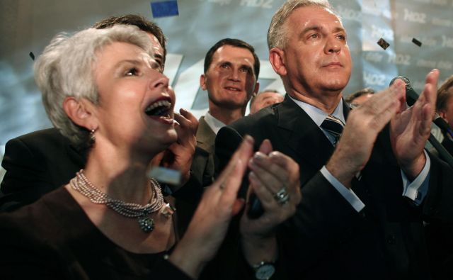 Jadranka Kosor in Ivo Sanader. FOTO: Nikola Solic/Reuters