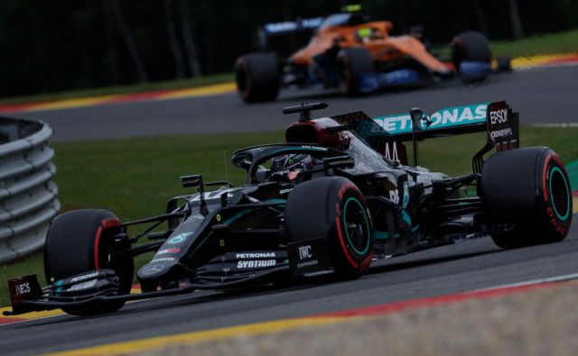 Lewis Hamilton potrjuje svojo kakovost tudi v Belgiji. FOTO: Stephanie Lecocq/AFP