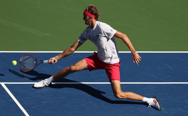 Alexander Zverev se je raztegnil vse do polfinala odprtega prvenstva ZDA. FOTO: Al Bello/AFP