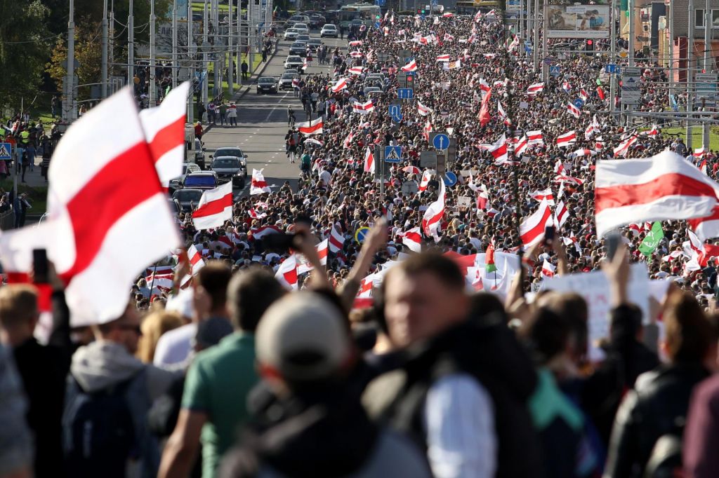 FOTO:Beloruska prestolnica ob današnjem protestu kot utrdba