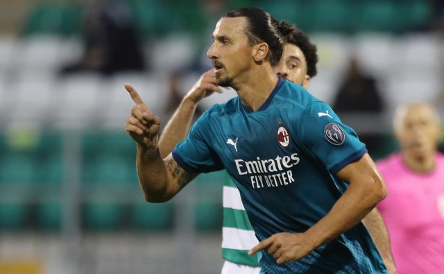 Zlatan Ibrahimović je bil ključni mož četrtkove zmage Milana na Irskem v drugem kolu kvalifikacij za evropsko ligo. FOTO: Lorraine O&#39;sullivan/Reuters