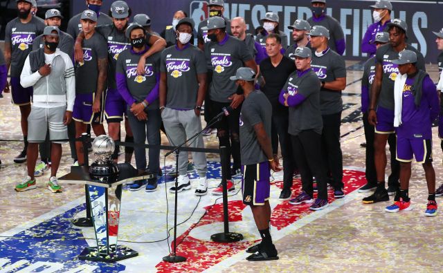 LA Lakers z LeBrona Jamesom v glavni vlogi pišejo zgodovino NBA, še 31. se je moštvo iz Los Angelesa uvrstilo v veliki finale. FOTO: Kim Klement/USA TODAY Sports