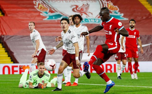 Sadio Mane je izenačil za Liverpool. FOTO: Jason Cairnduff/Reuters