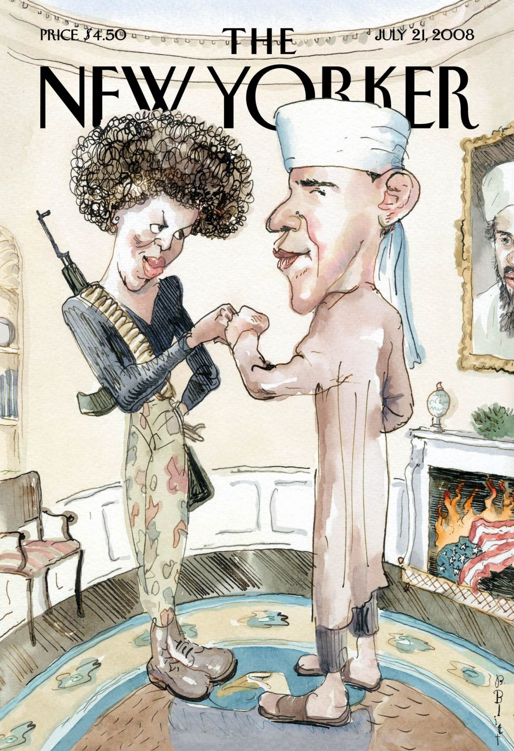 Sporna karikatura zakoncev Obama