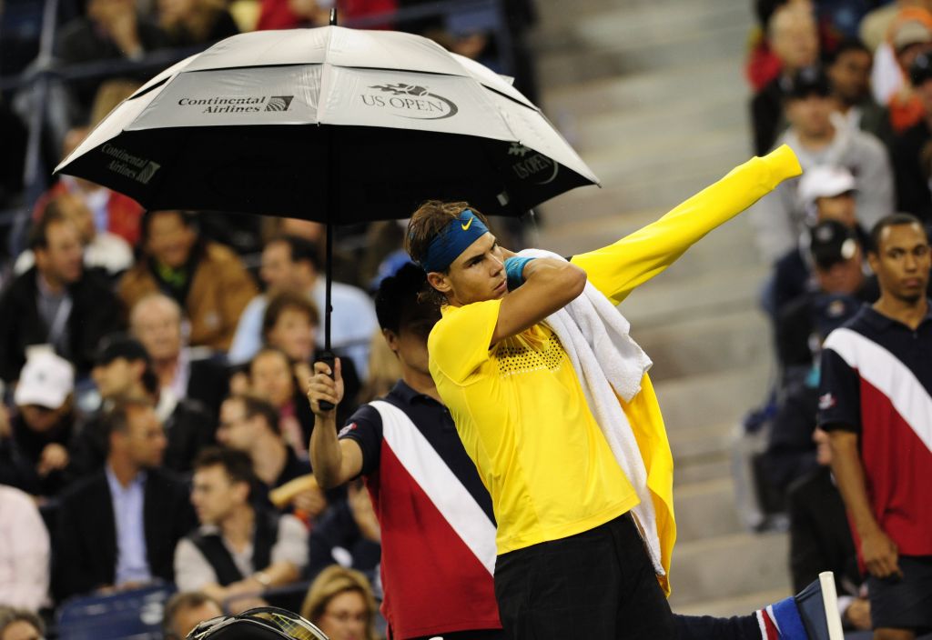 Del Potro v polfinalu, Nadala odgnal dež