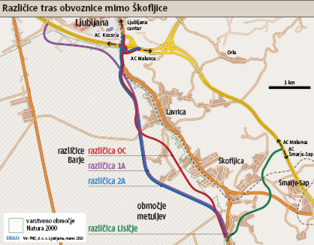 Sprejeta trasa obvoznice Škofljica po Barju