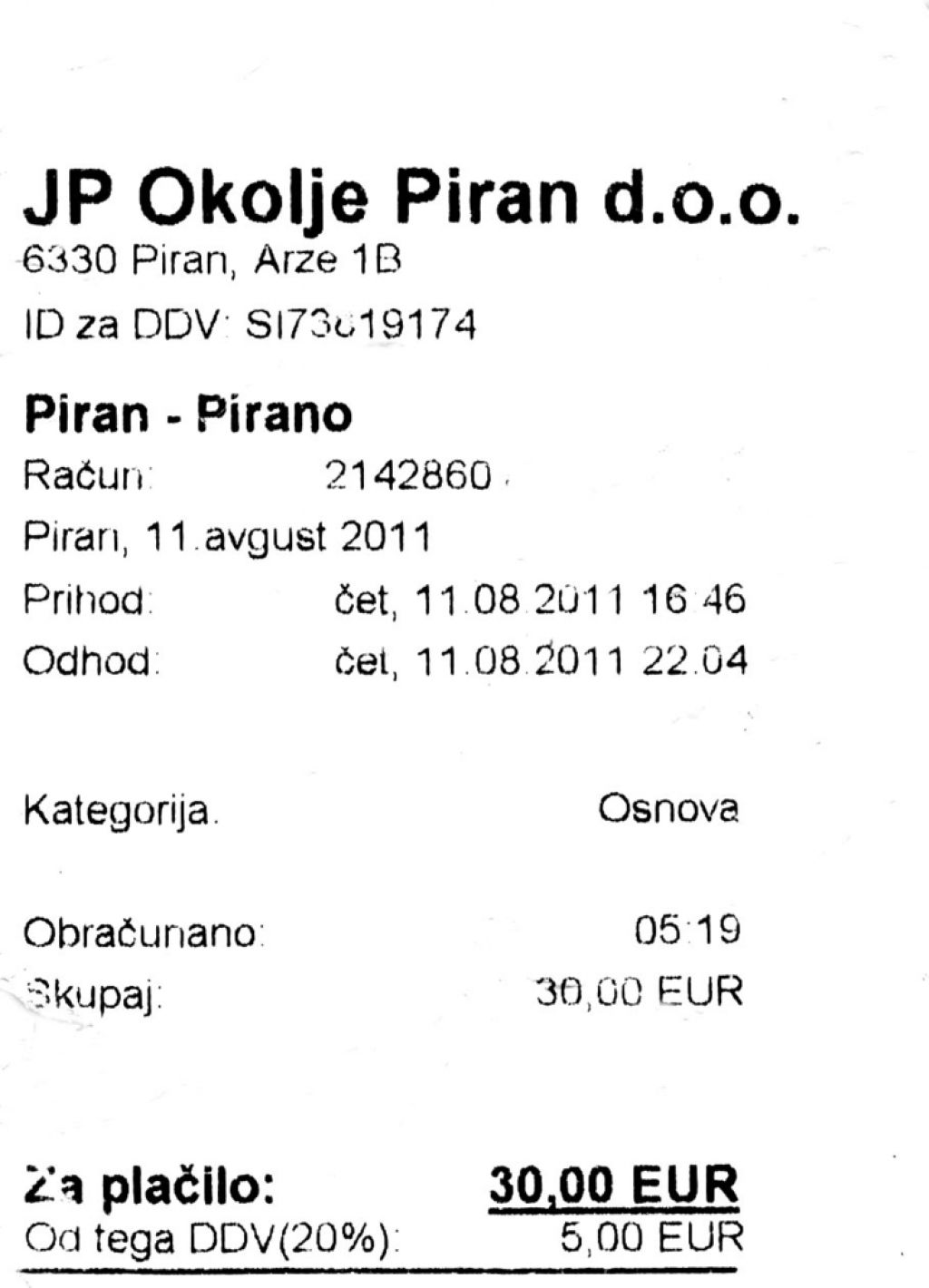 Akcija v Piranu: dobrih 5 ur parkiranja za pičlih 30 evrov