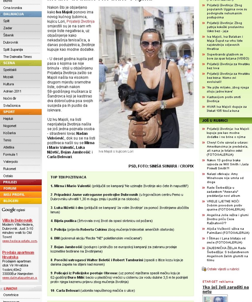 Iva Majoli (34) menja pse kot cunje