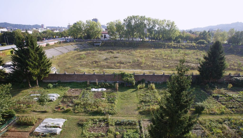 Razpadajoči Plečnikov stadion prerašča visok plevel
