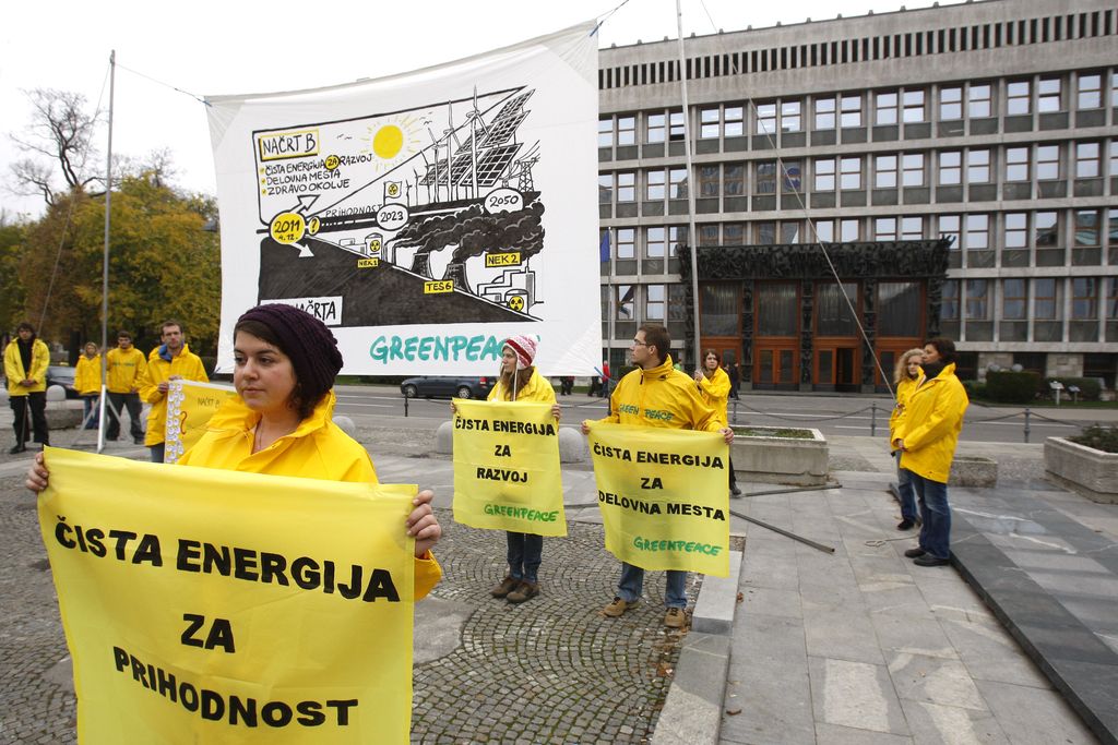 Greenpeace stranke pozval k podpori načelom trajnostne energetike