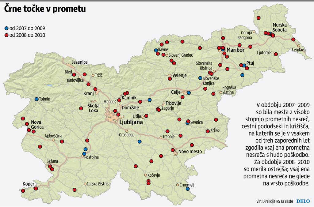 Projekti za odpravo nevarnosti na cestah stojijo