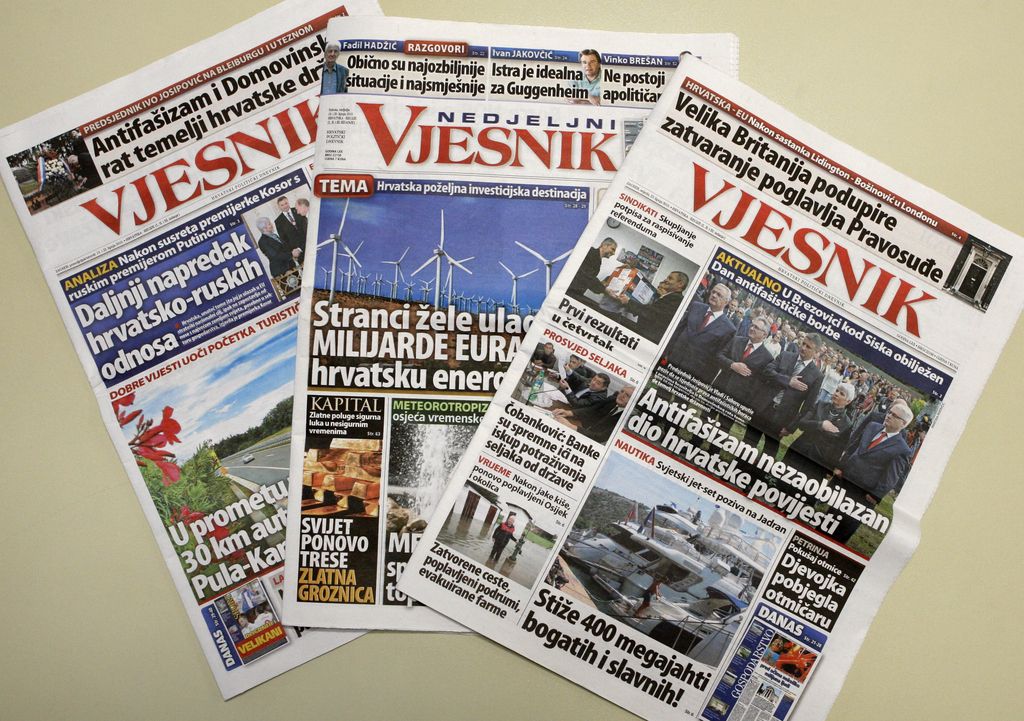 Hrvaški novinarji: DDV za časopise naj se zniža na 5 odstotkov