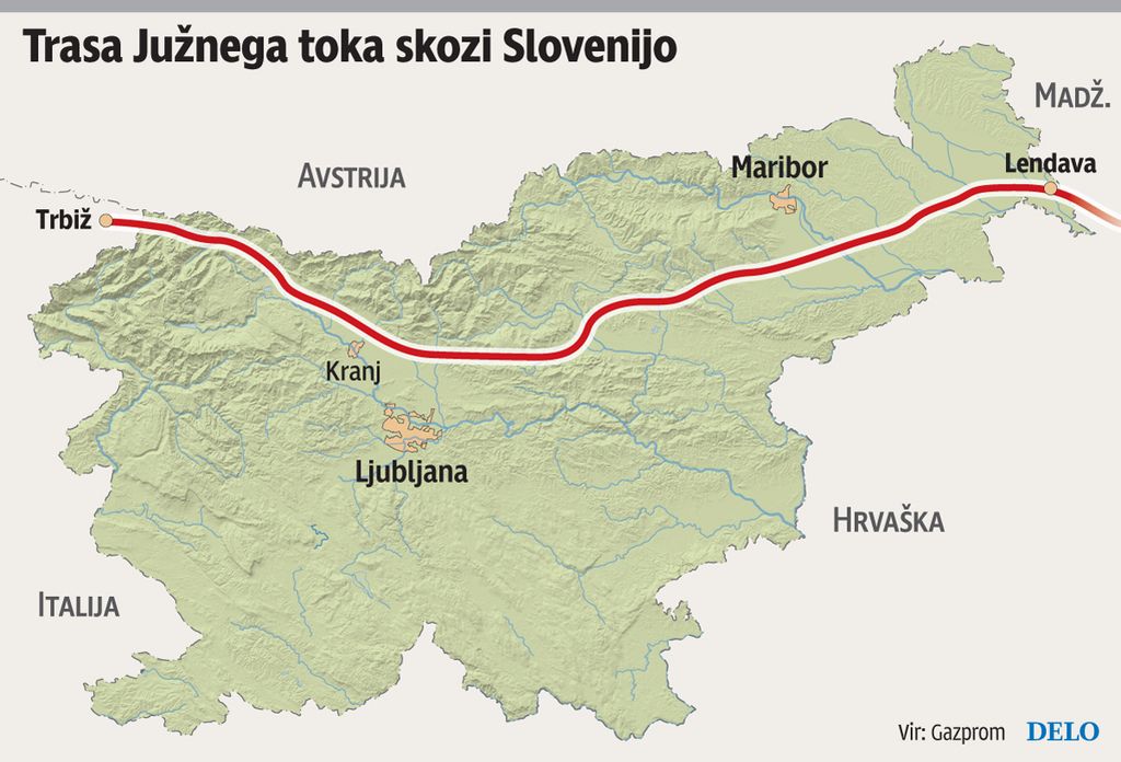 Gazprom odobrava krak Južnega toka v Avstrijo