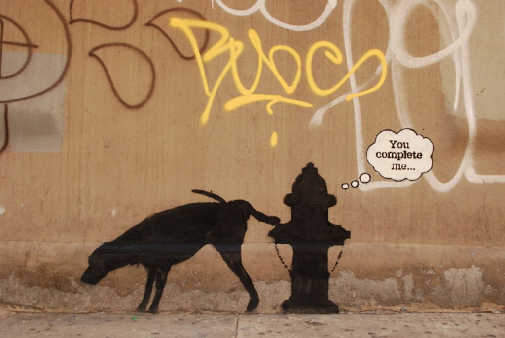 Grafitar Banksy, romantik v svetu trdih poslov z umetnostjo