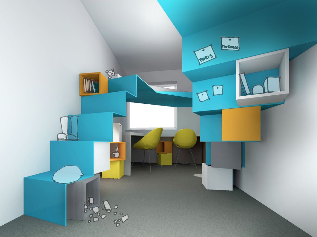 Deloindom: Arhitekturni dialog - Majhna soba za dva otroka