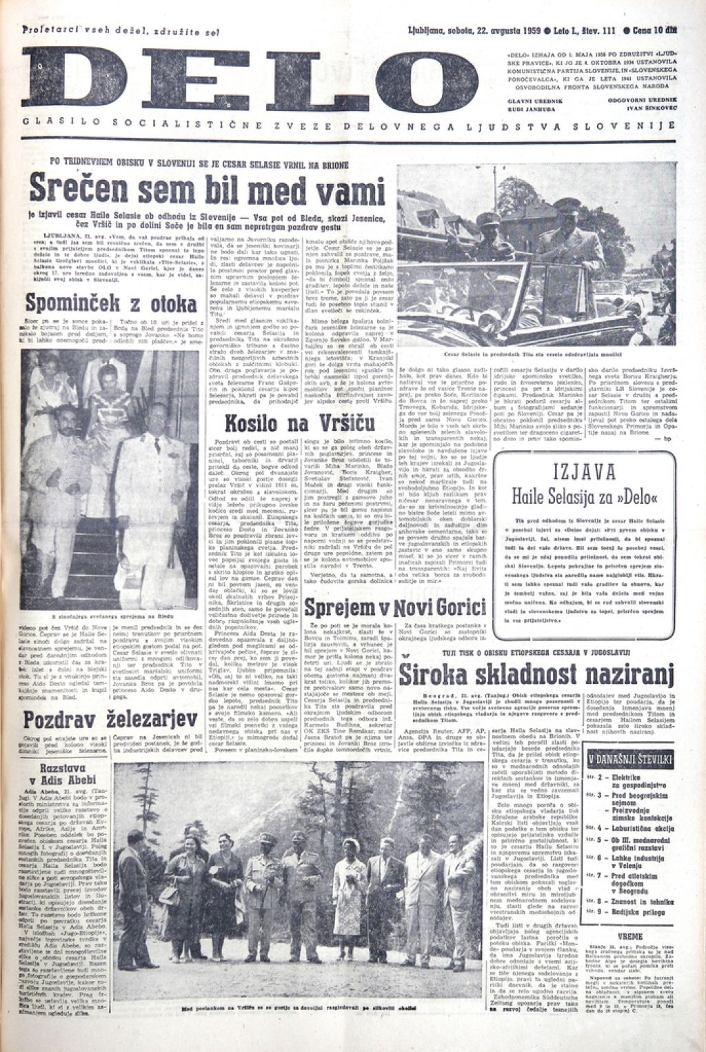 Delov pogled v preteklost, 22. avgust