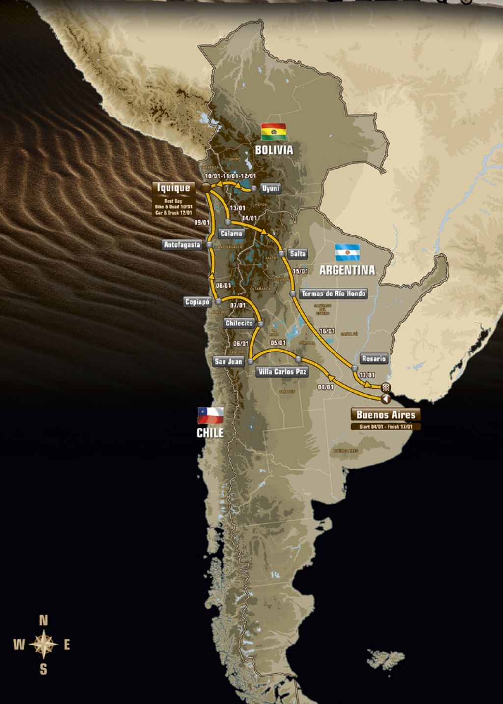 Reli Dakar se bo pričel in končal v Buenos Airesu