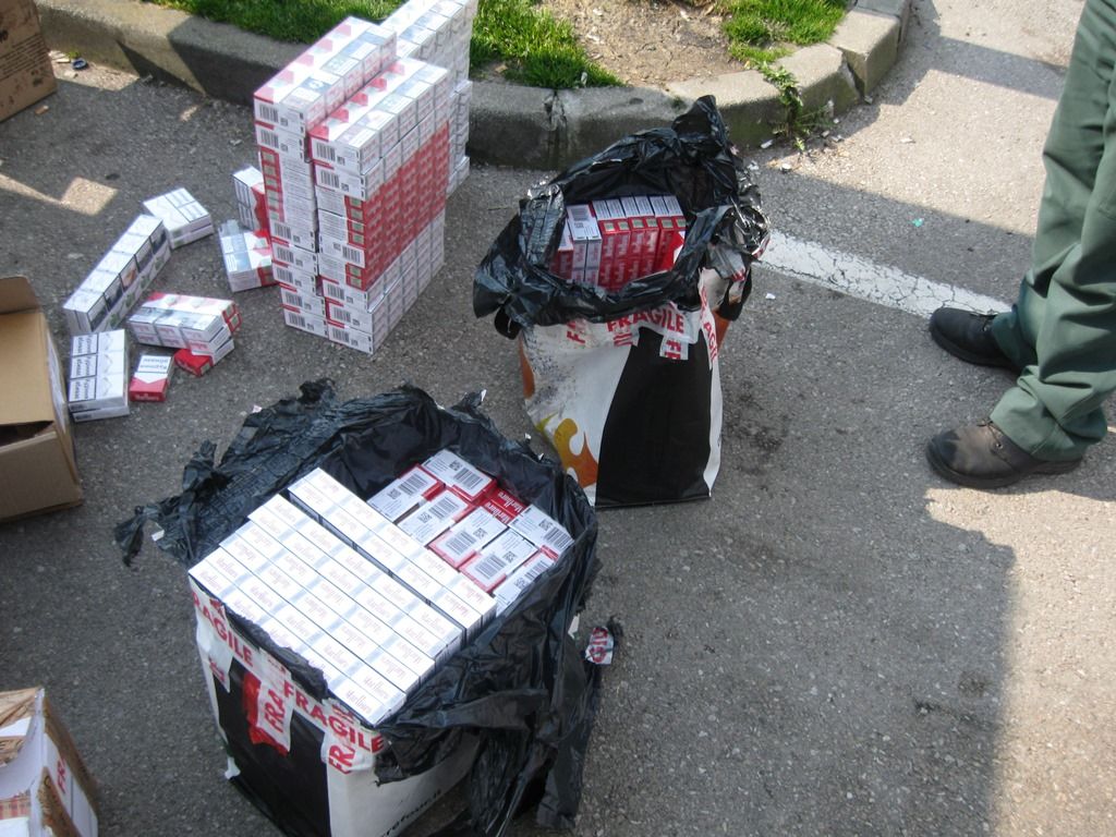 V dveh kombijih in avtobusu tihotapili skoraj 150 tisoč cigaret