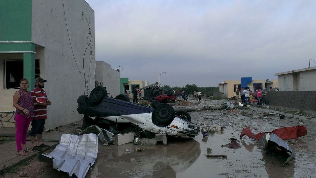 Tornado pustošil po mehiškem mestu Ciudad Acuña