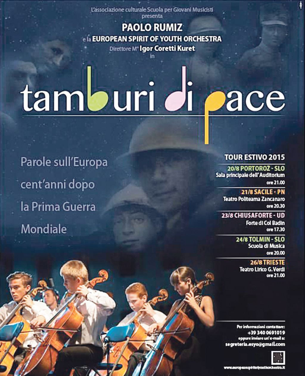 Neprimerno vabilo na plakatu za koncert »bobnov miru«
