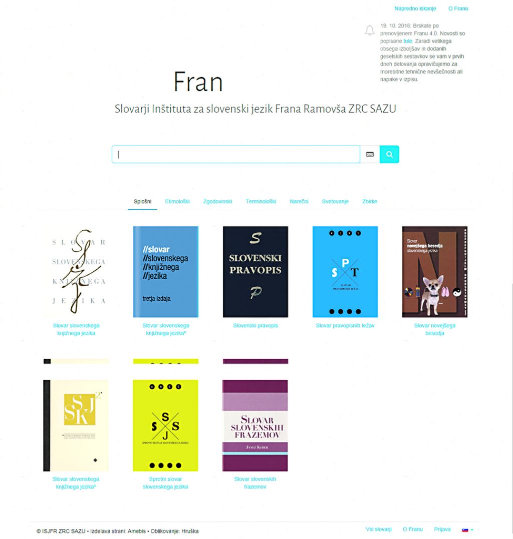 Fran 4.0: Google slovenskih jezikovnih slovarjev