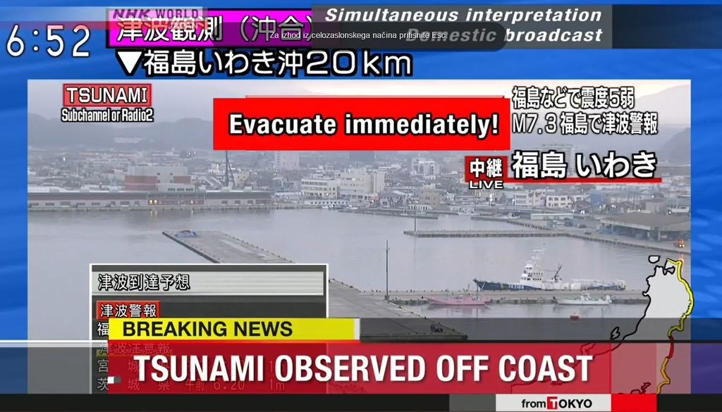 Japonsko stresel potres, konec nevarnosti cunamija
