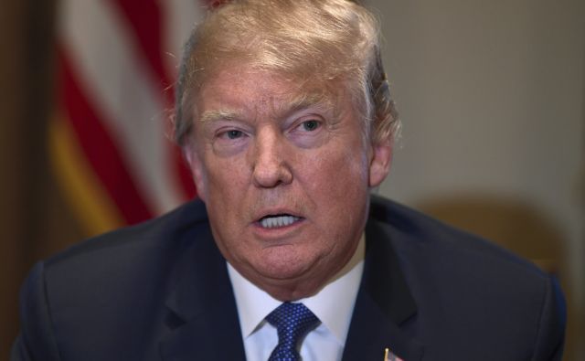 President Donald Trump speaks in the Cabinet Room of the White House in Washington, Monday, April 9, 2018, at the start of a meeting with military leaders. (AP Photo/Susan Walsh)