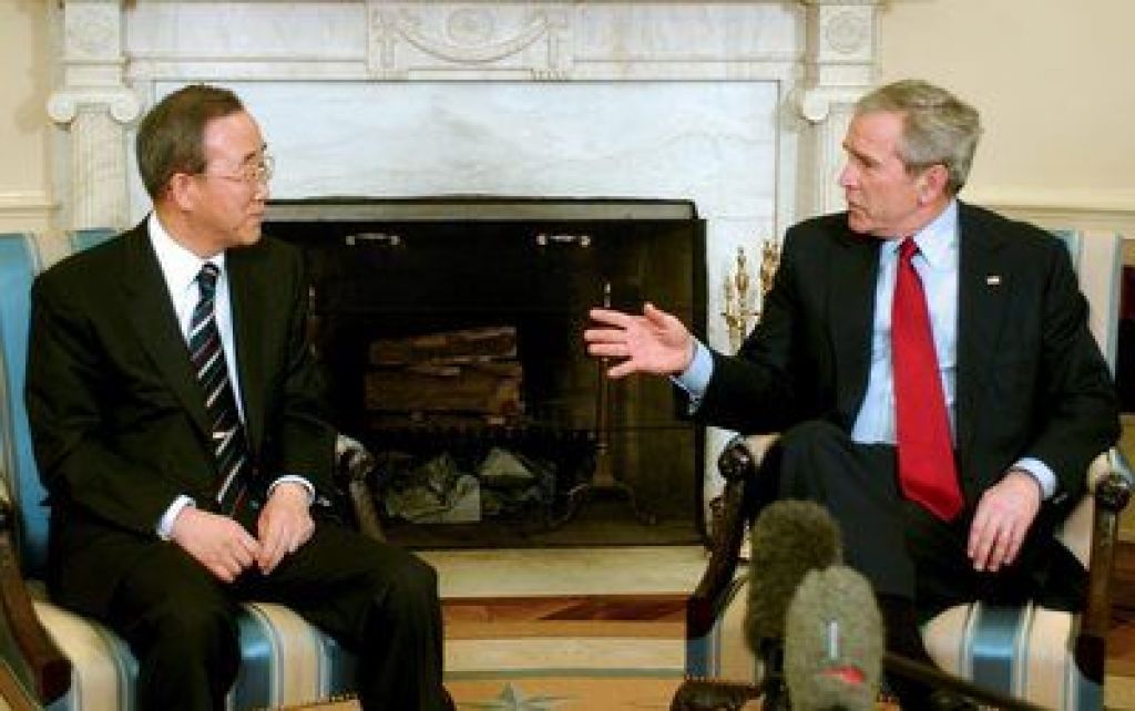 Bush in Ban Ki Mun za mir in varnost